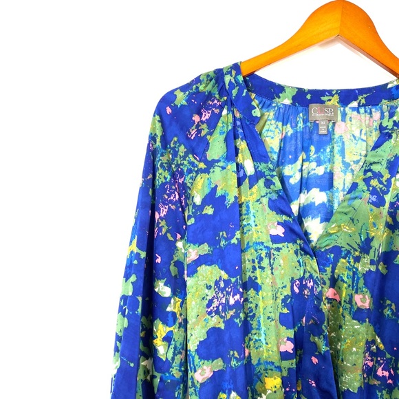 Cusp by Neiman Marcus Wrap Peplum Blouse XS EUC - Picture 2 of 9